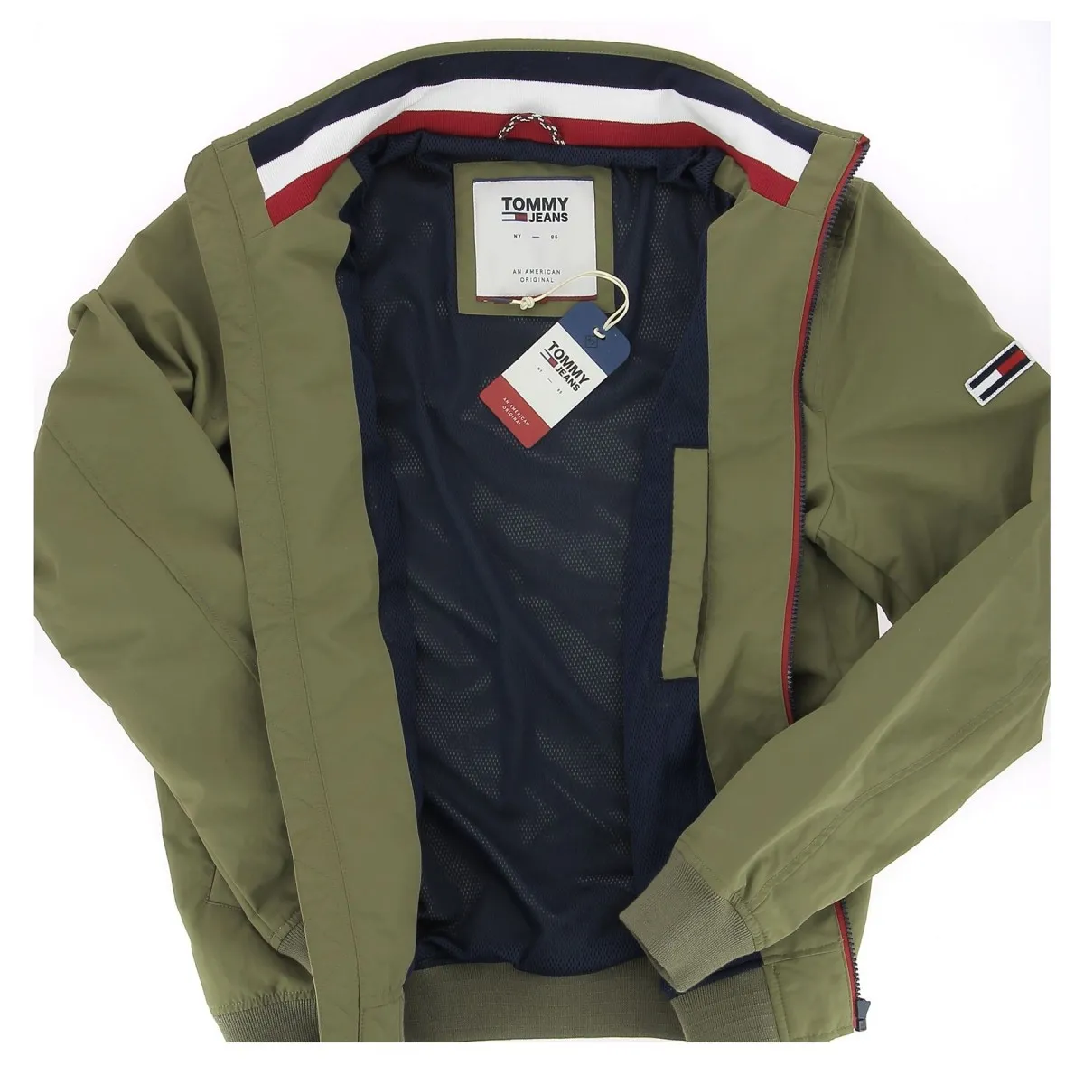 Blouson homme bomber TOMMY JEANS kaki - Matière-noble - 69€