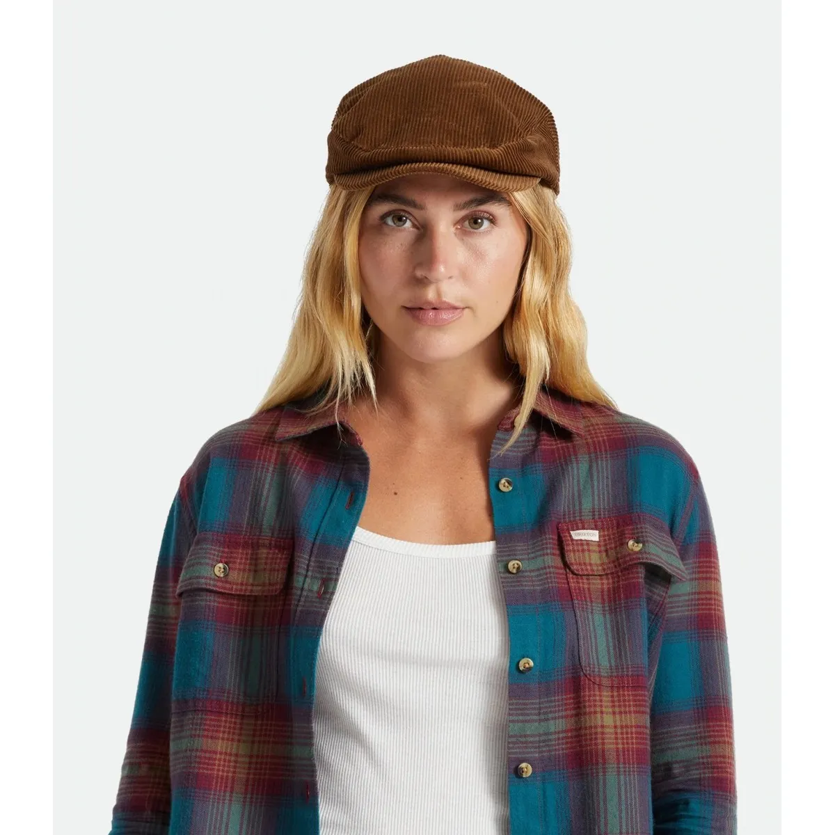 Brixton - Casquette en velours marron