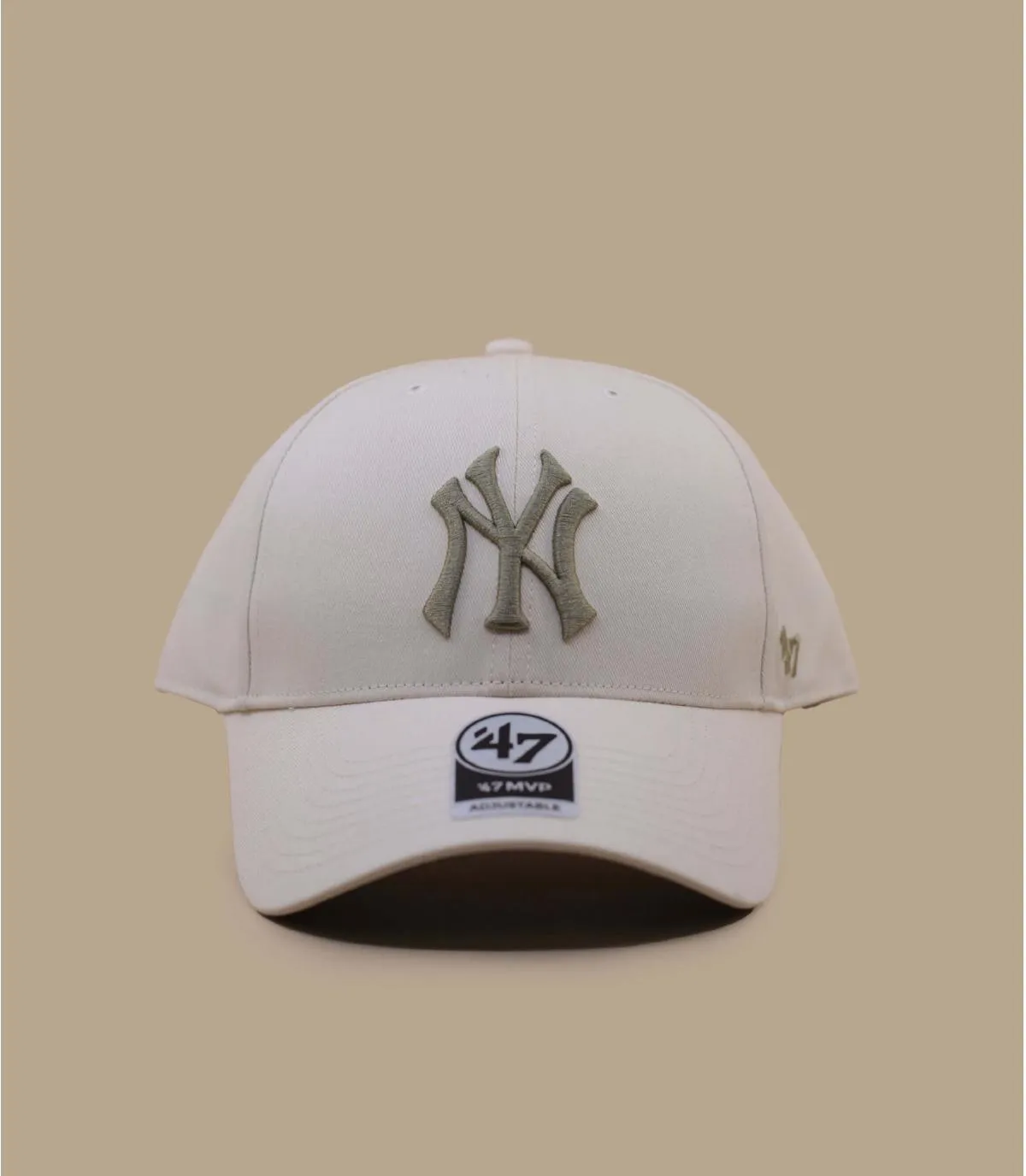 Casquette baseball beige sous visière feuilles tropicales - Casquette MLB NY Tropic Pop Under natural 47 Brand : Headict