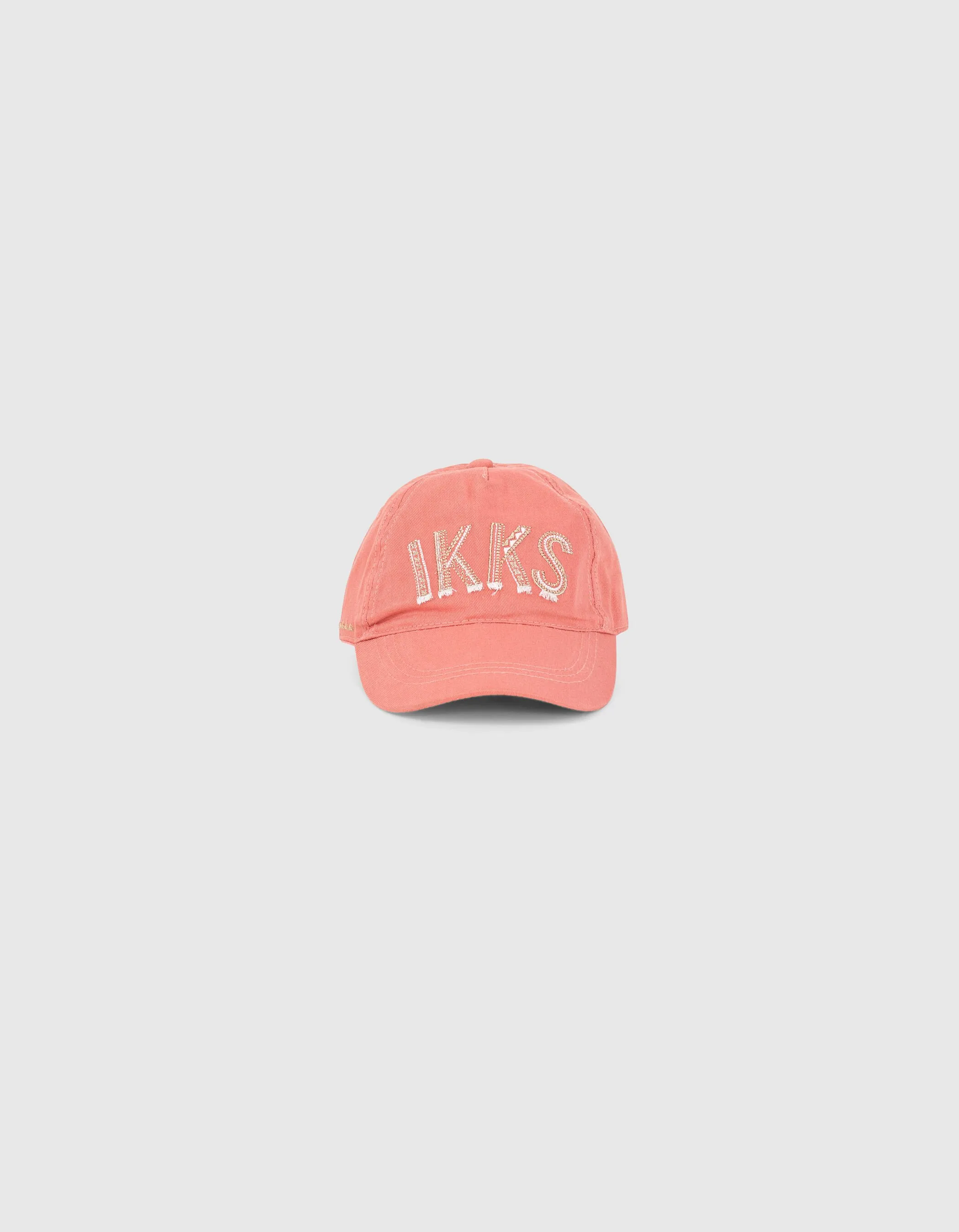 Casquette corail foncé avec broderie fille 