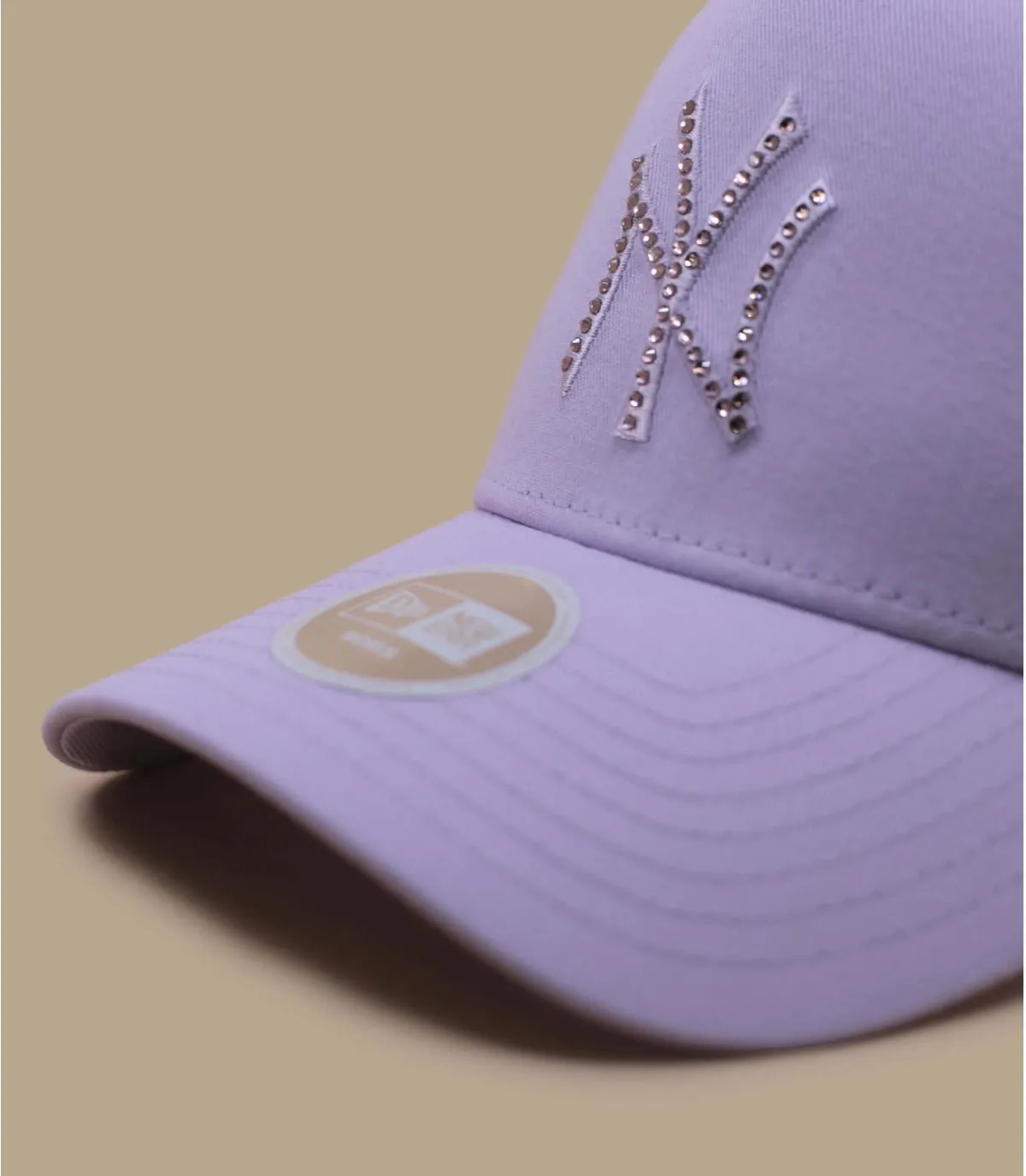 Casquette trucker femme NY velours violet - Casquette Wmn Rhinestone Trucker NY lavander New Era : Headict