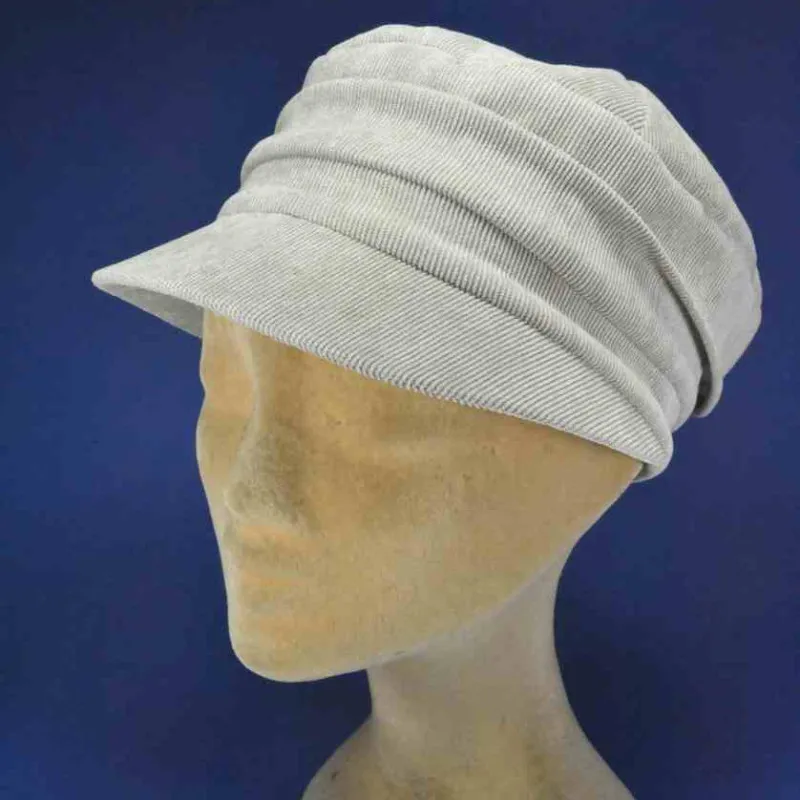 Casquette velours milleraies couleur beige, haute qualité | Pour femme