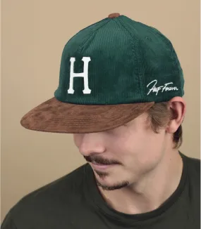 casquette velours vert - Corduroy Classic H strapback forest green Huf : Headict