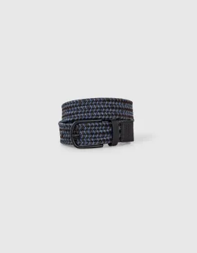 Ceinture noire tressée bleue garçon