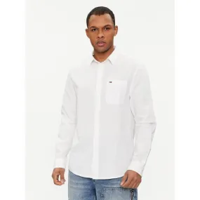 Chemise en lin regular blend blanc homme - Tommy Jeans | wimod