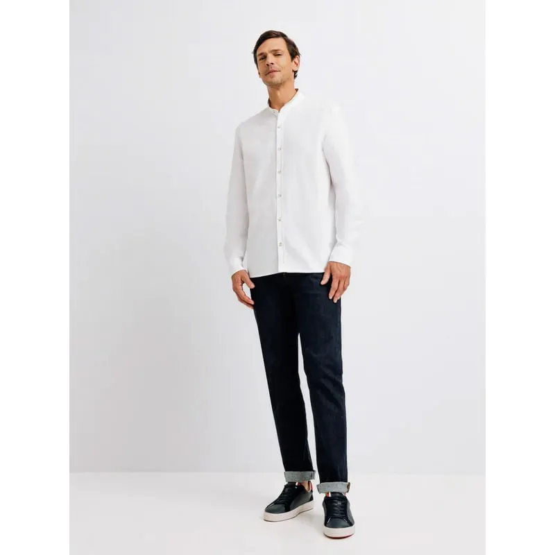 Chemise en lin regular blend blanc homme - Tommy Jeans | wimod