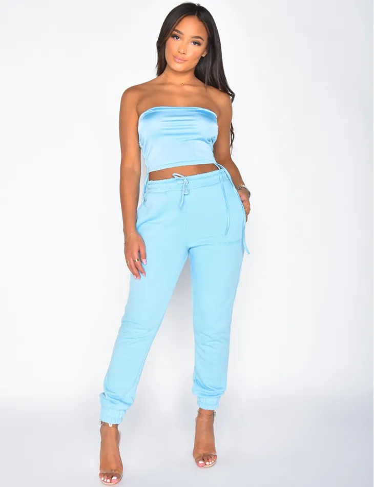 Crop-top froncé en satin / 35942 - JEANS INDUSTRY