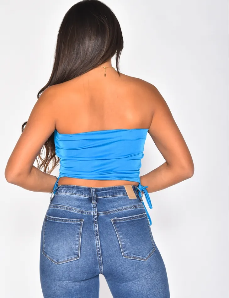 Crop-top froncé en satin / 35942 - JEANS INDUSTRY