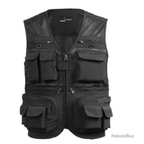 Gilet de Pêche du XL au 5XL COLORIS NOIR