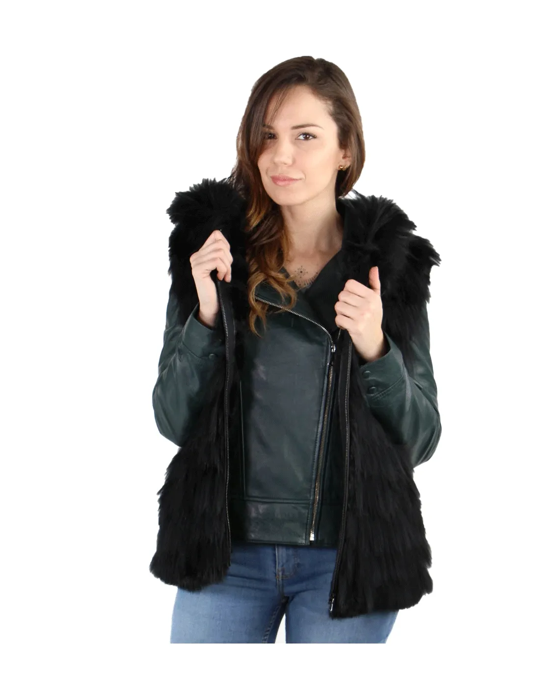 Gilet en fourrure Oakwood Palazzo ref 50443 Noir