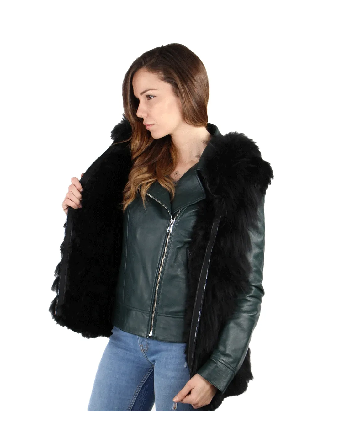 Gilet en fourrure Oakwood Palazzo ref 50443 Noir