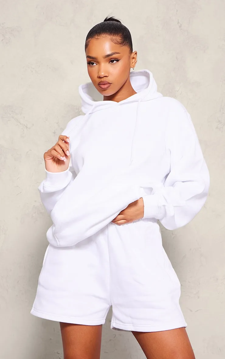 Hoodie en sweat oversize blanc