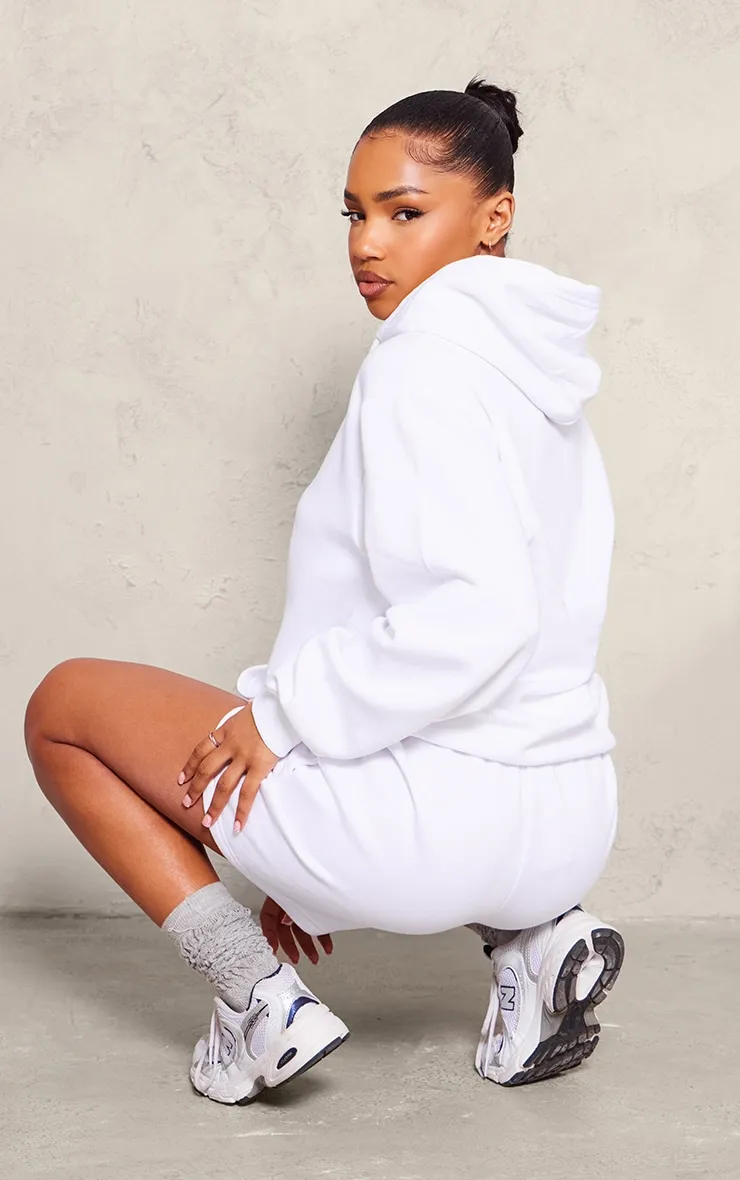 Hoodie en sweat oversize blanc