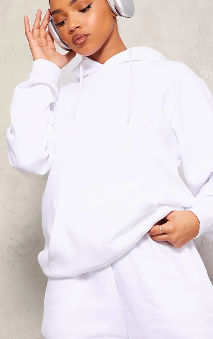 Hoodie en sweat oversize blanc