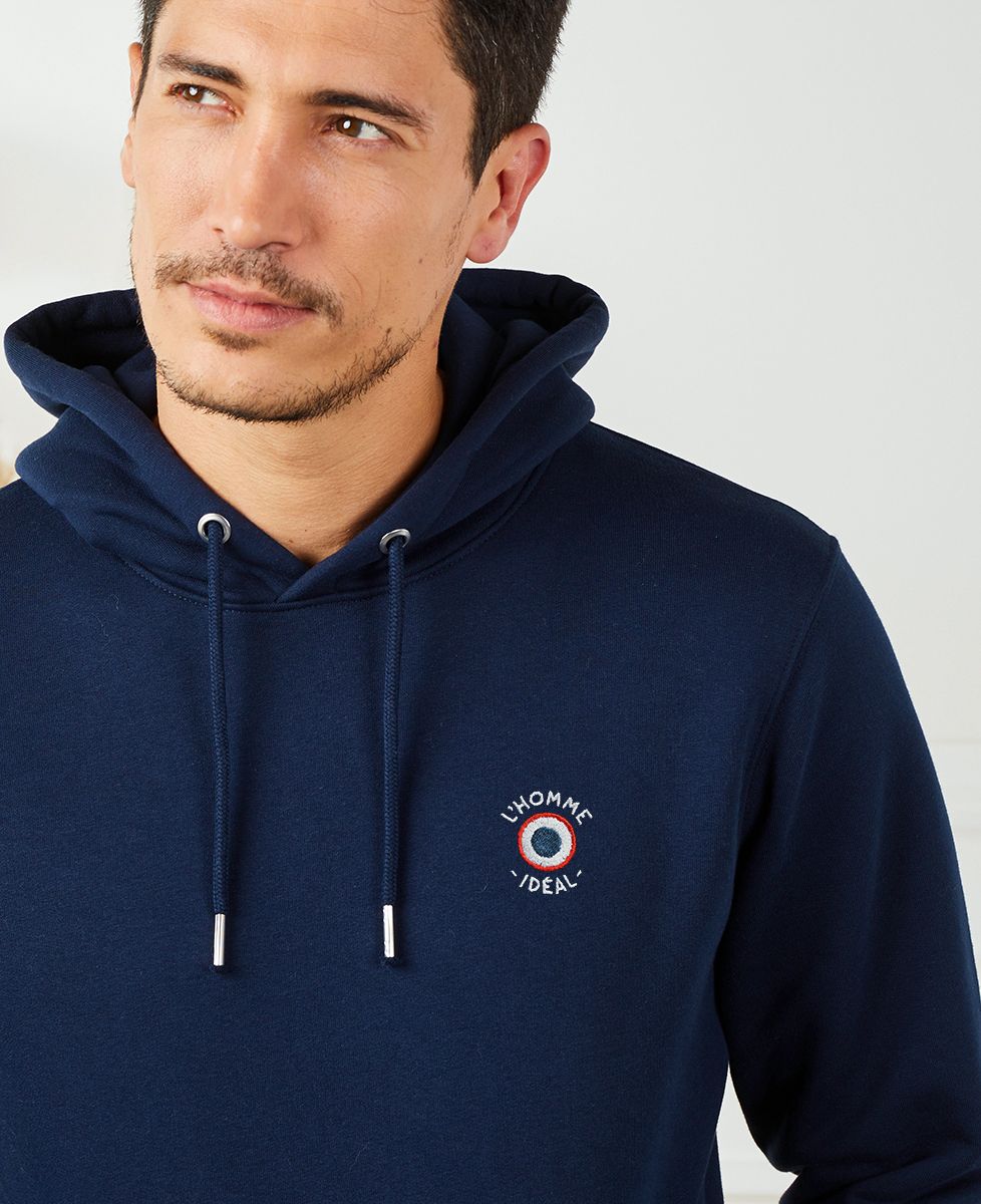 Hoodie homme L'homme idéal cocarde (brodé)