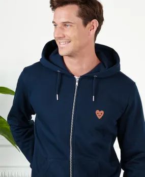 Hoodie zippé homme Coeur smiley (brodé)