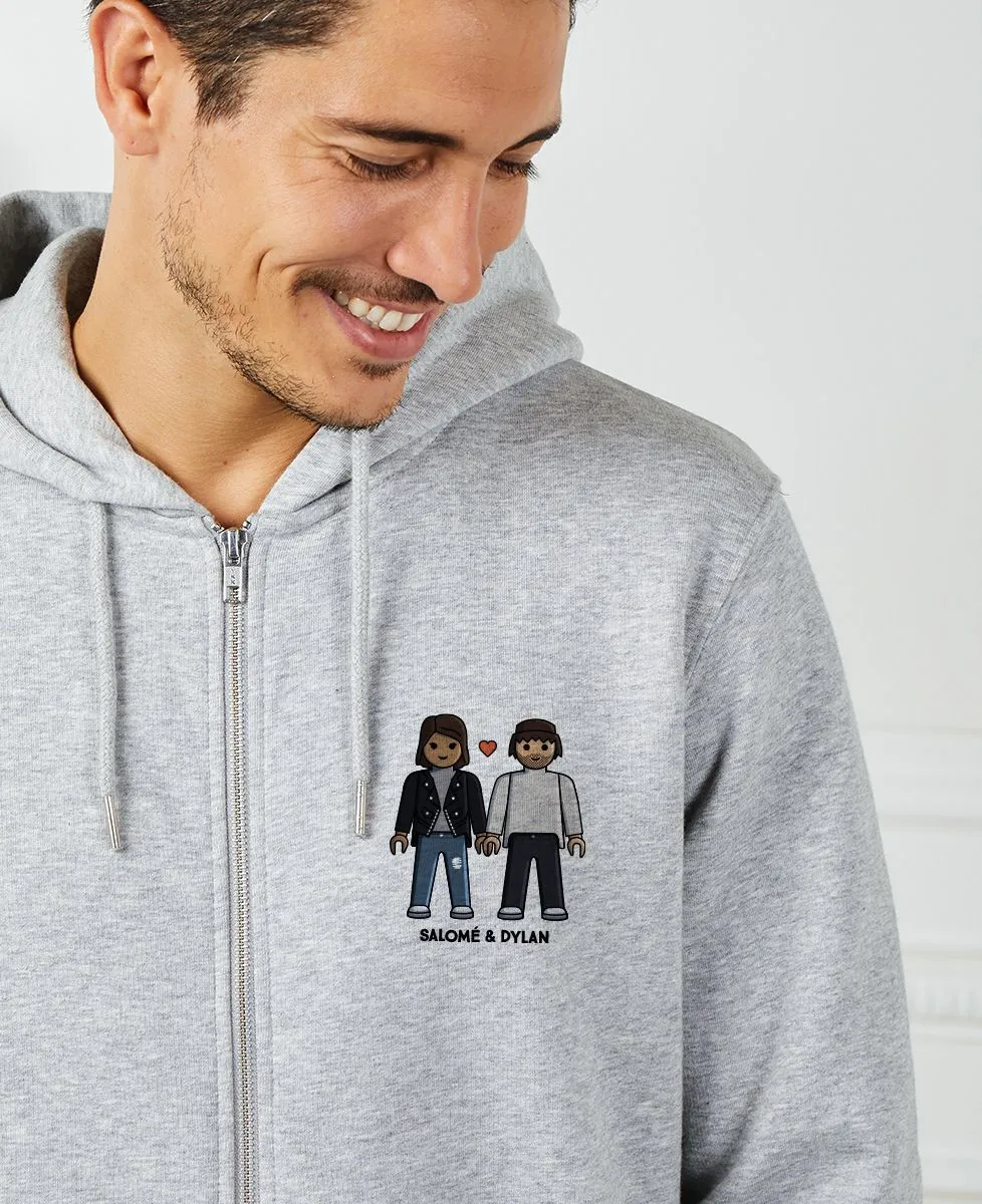 Hoodie zippé homme Couple jouet personnalisé