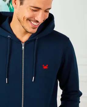 Hoodie zippé homme Crabe (brodé)