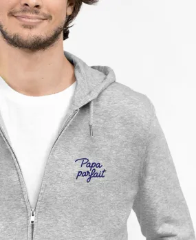 Hoodie zippé homme Papa parfait (brodé)