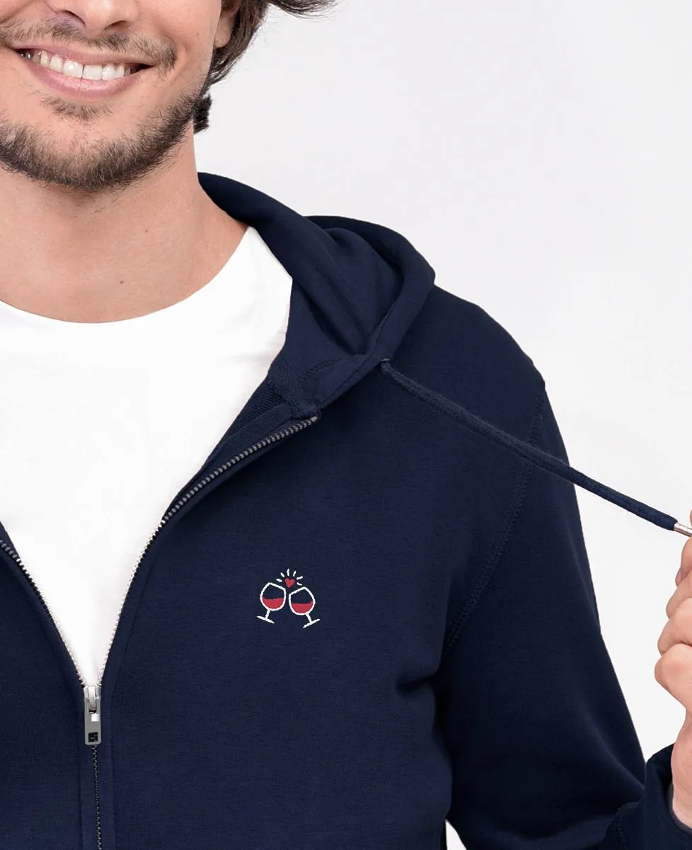 Hoodie zippé homme Tchin tchin (brodé)