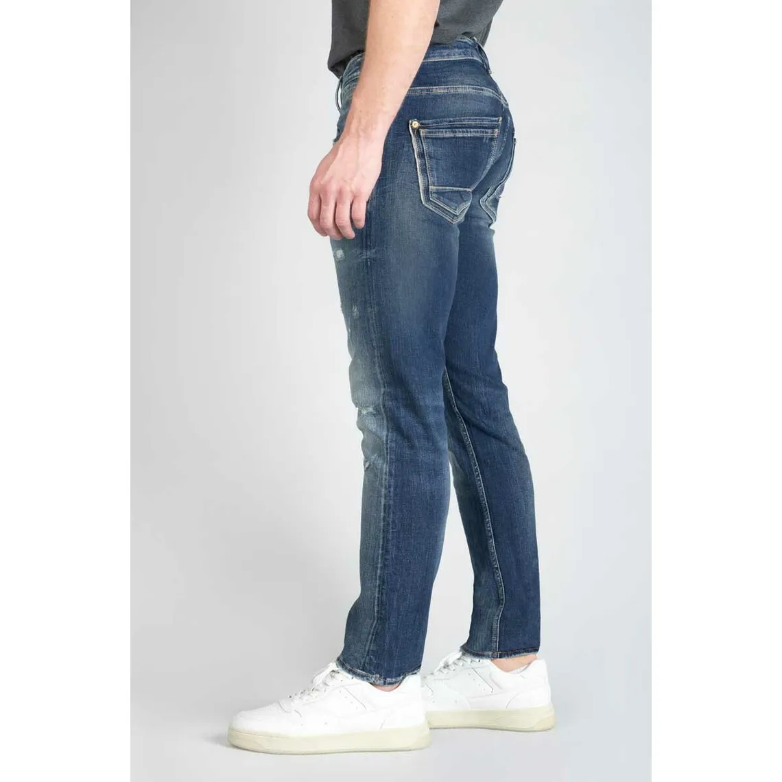 Jeans ajusté stretch 700/11, longueur 34 bleu en coton Tate | 3 Suisses