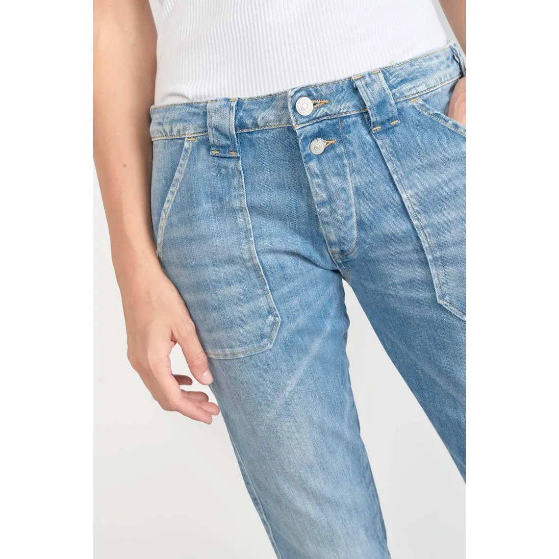 Jeans boyfit 200/43, 7/8ème bleu en coton Xena | 3 Suisses