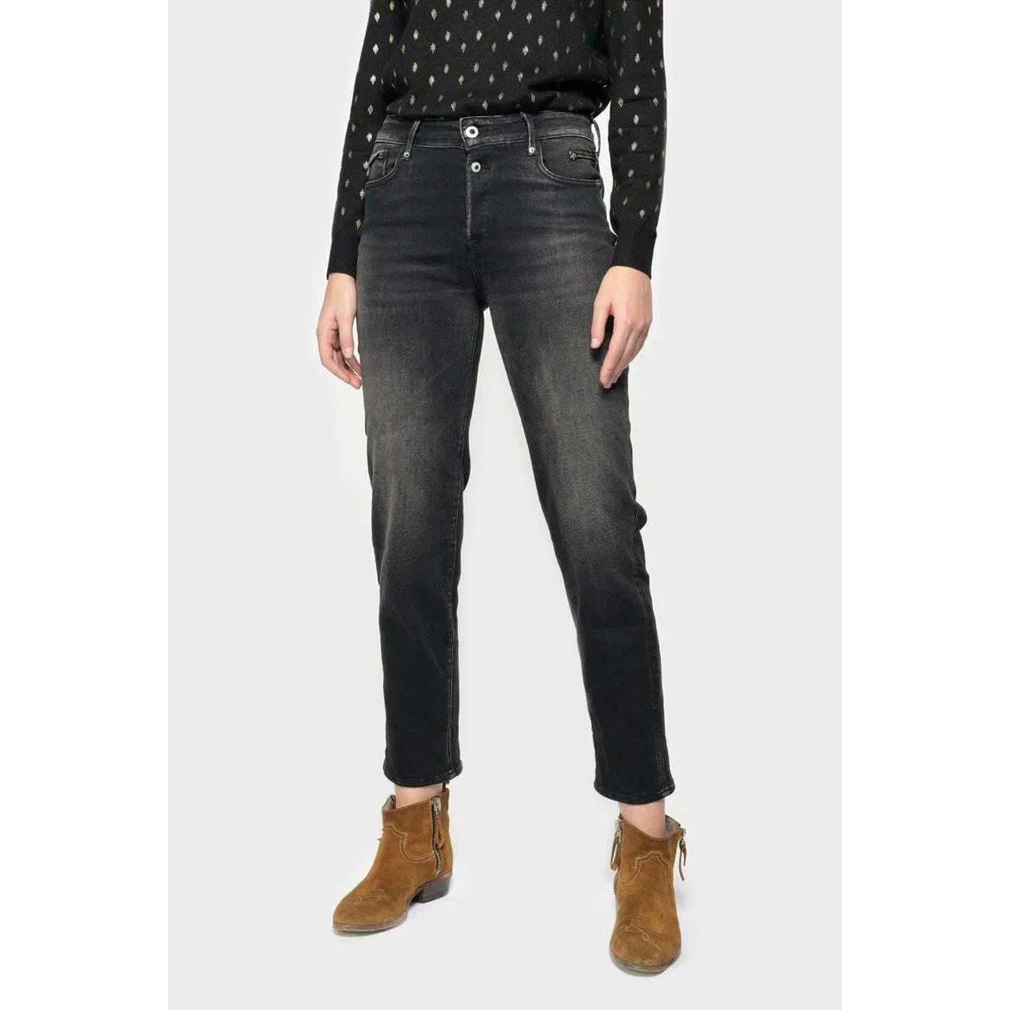 Jeans mom 400/18, 7/8ème noir | 3 Suisses