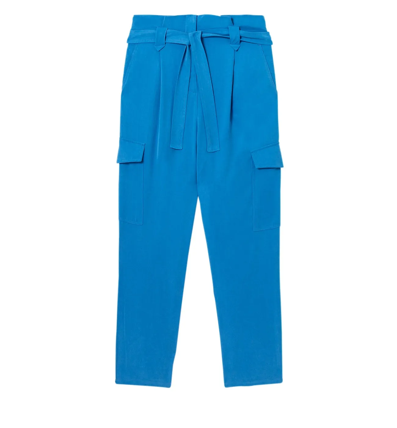 Pantalon cargo taille haute - Bleu Cobalt