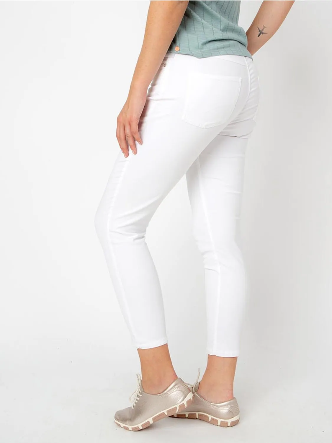 Pantalon Femme 7/8 Coton Biologique Blanc tbs