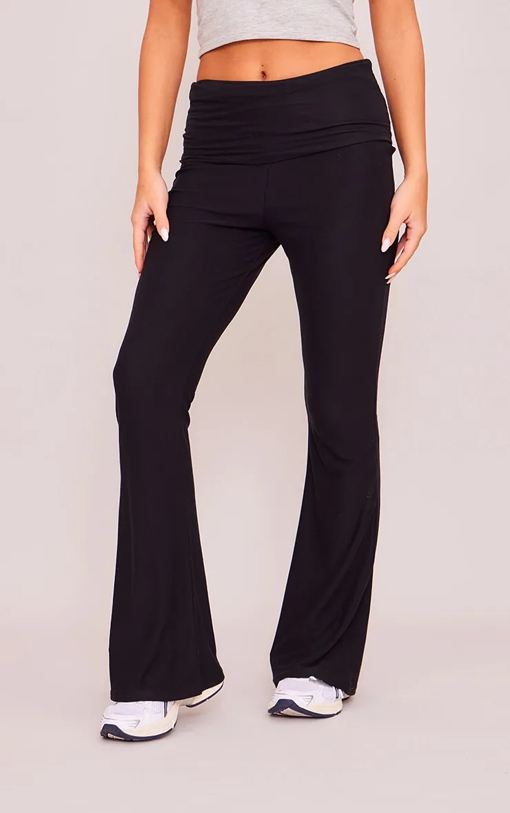 Pantalon flare doux à taille repliée