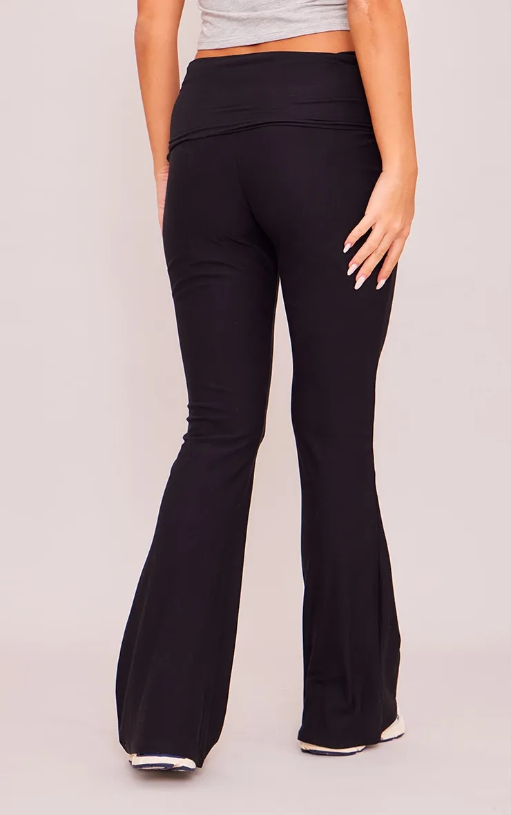 Pantalon flare doux à taille repliée