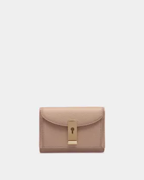 Portefeuille Lock Me En Cuir Grainé Light Beige