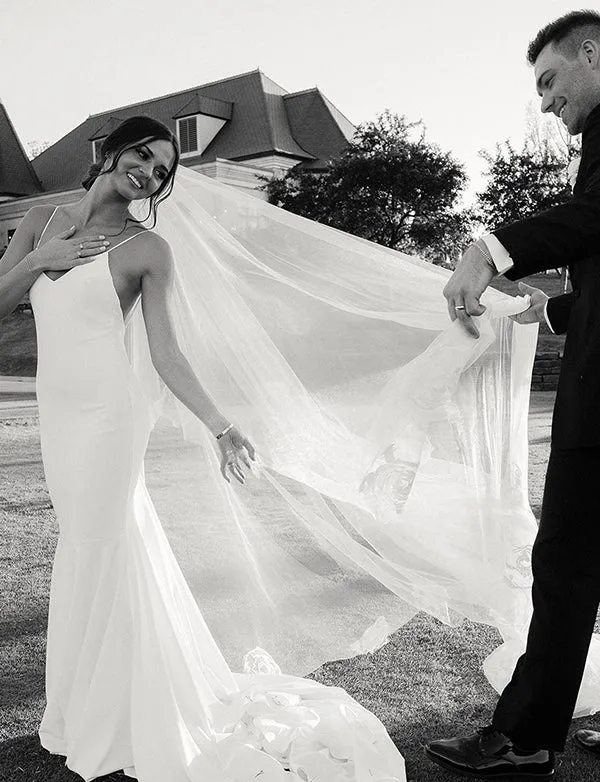 Robe de mariée simple en sirène pour la plage