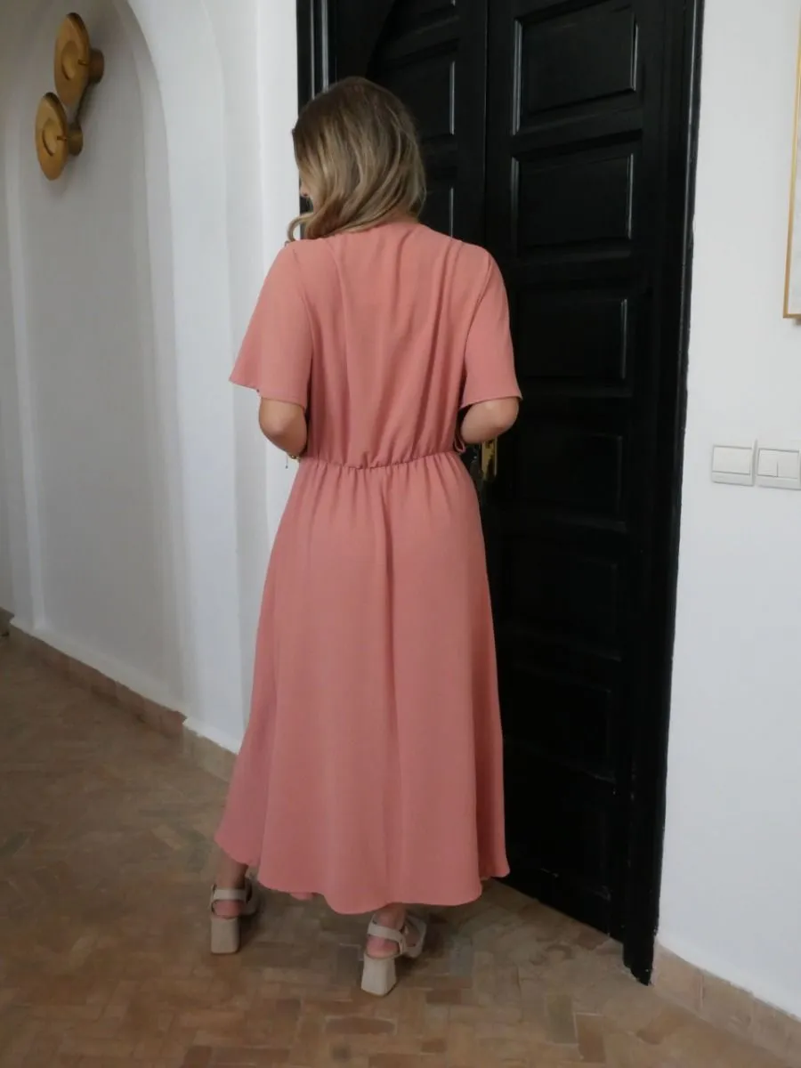 Robe longue Helena Vieux Rose