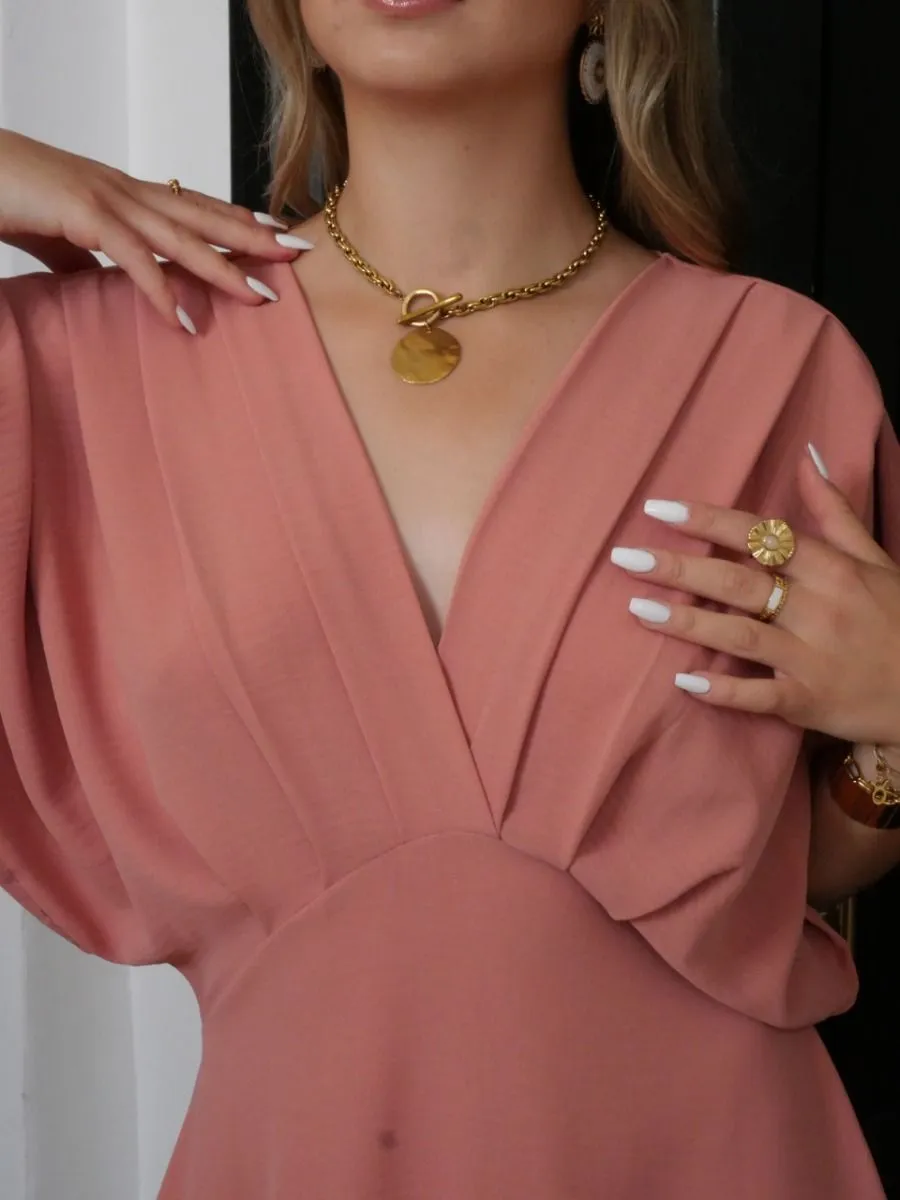 Robe longue Helena Vieux Rose