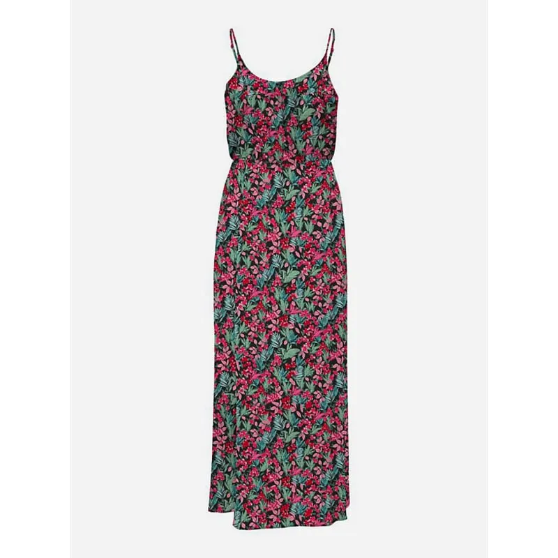 Robe longue à fleurs paula noir rouge femme - Only | wimod