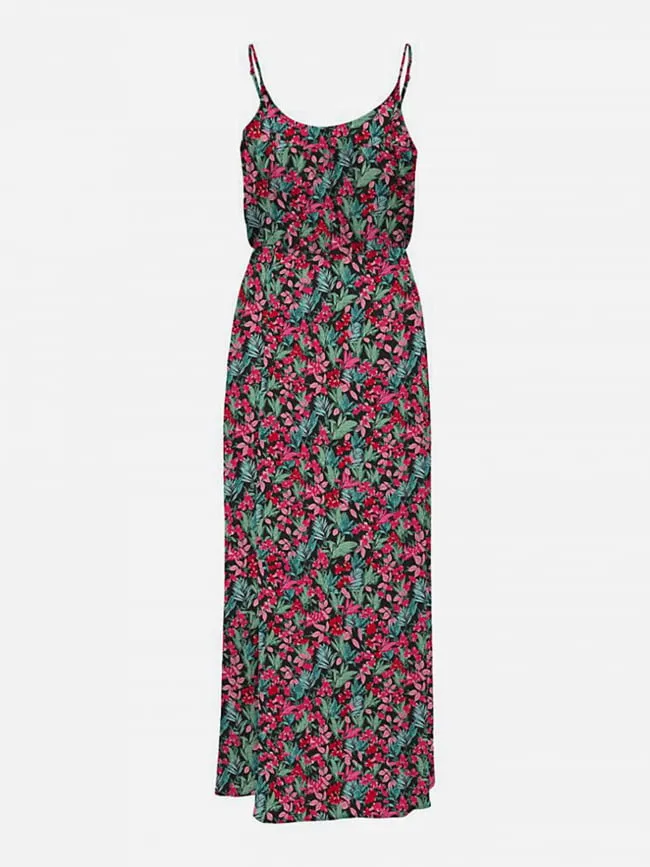 Robe longue à fleurs paula noir rouge femme - Only | wimod