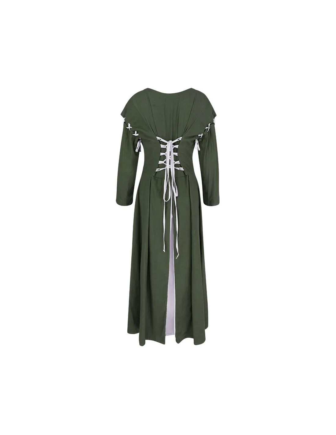 Robe médiévale vert-blanc modèle Larina ⚔️ Boutique Épées