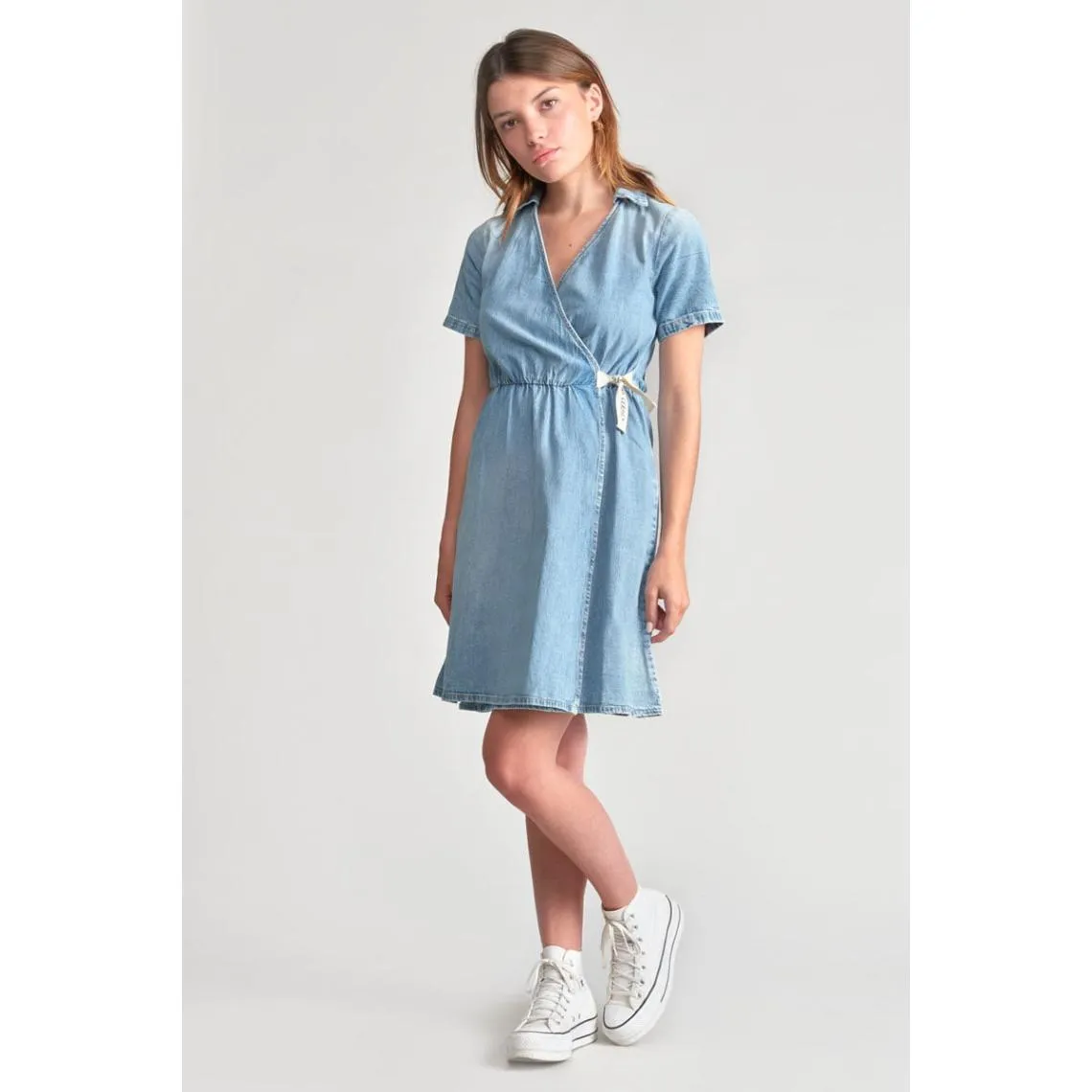 Robe portefeuille en jeans YAHYA bleu Gia | 3 Suisses