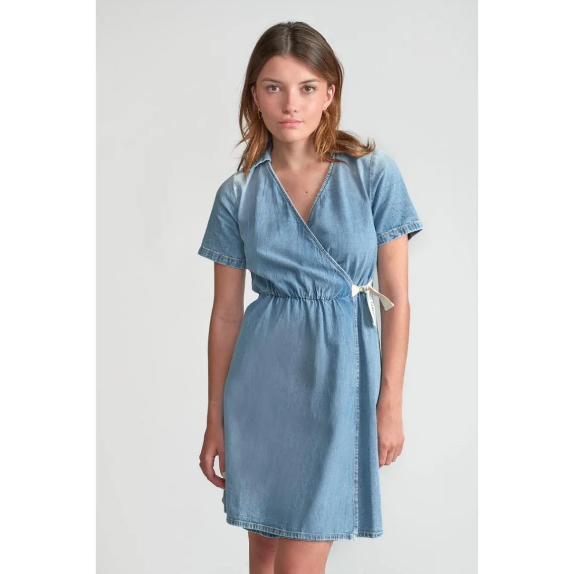 Robe portefeuille en jeans YAHYA bleu Gia | 3 Suisses