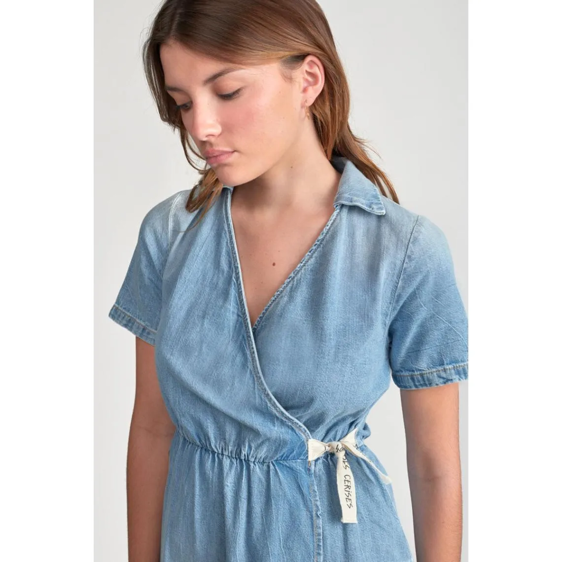 Robe portefeuille en jeans YAHYA bleu Gia | 3 Suisses