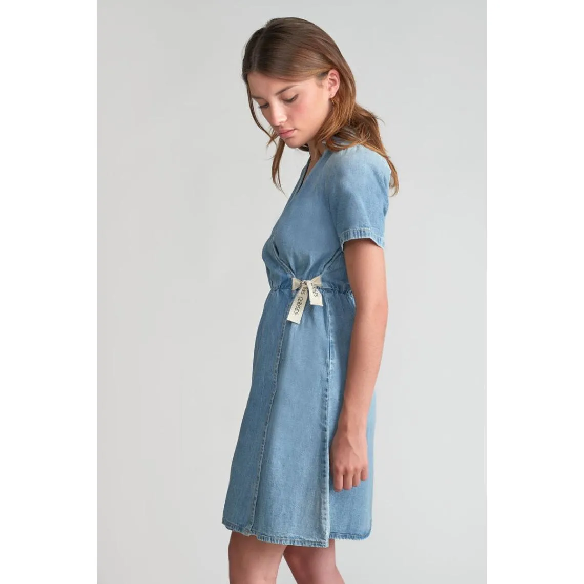 Robe portefeuille en jeans YAHYA bleu Gia | 3 Suisses