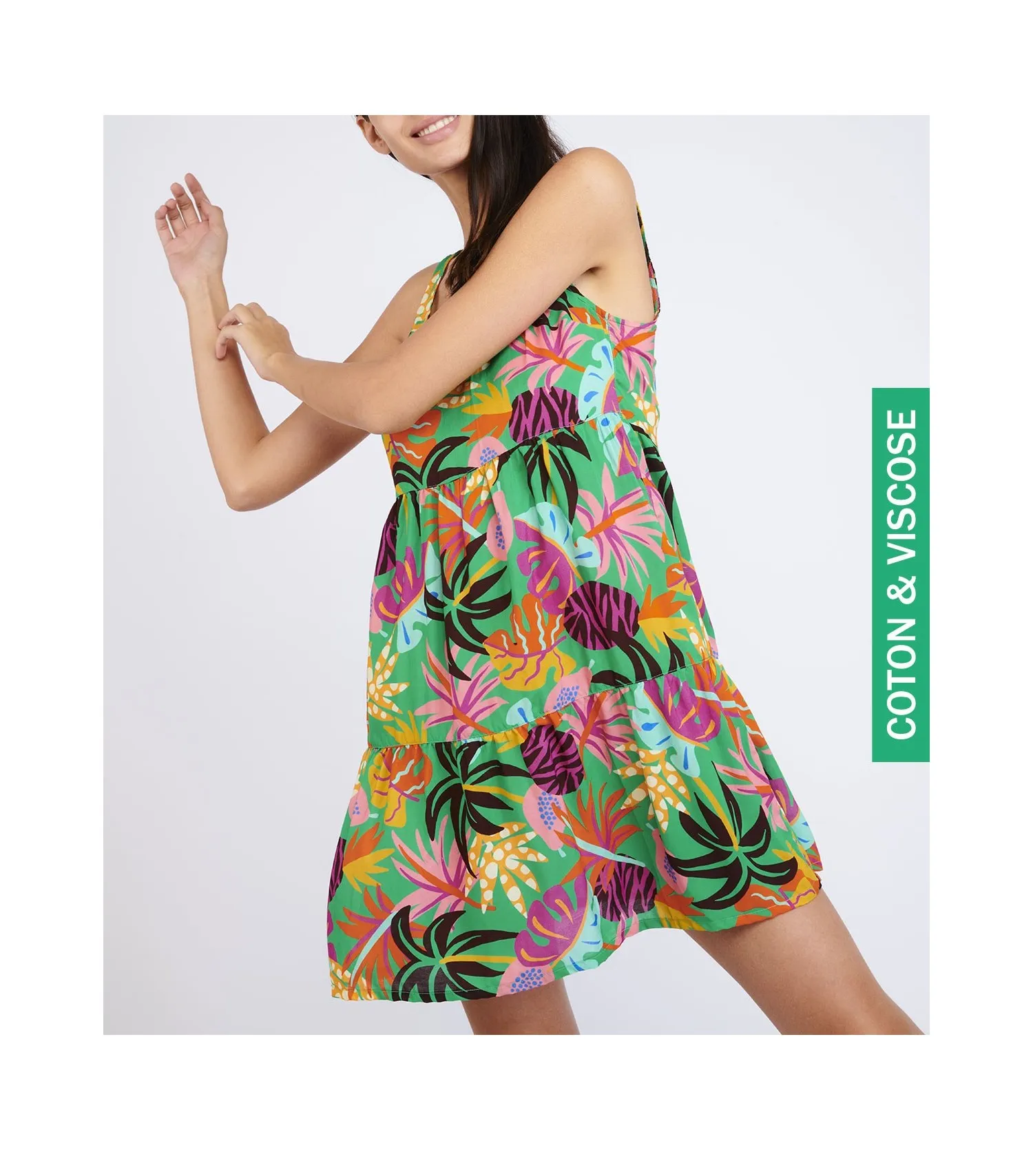 Robe évasée Napuka Palmtropic Vert KBL47 BANANA MOON | Lingerie Sipp
