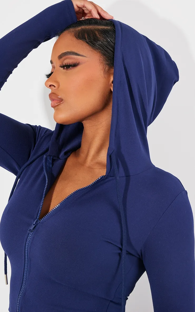 Shape Hoodie bleu marine Sculpt à zip