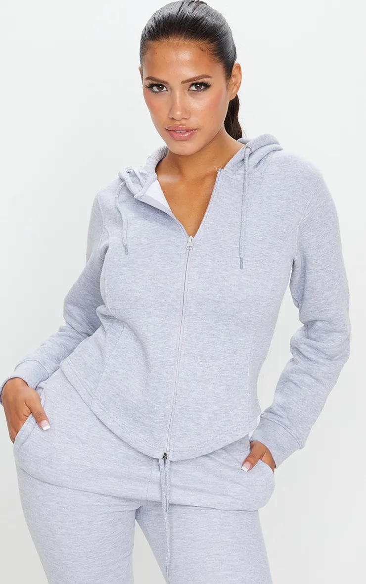 Shape Hoodie zippé gris à détail corset