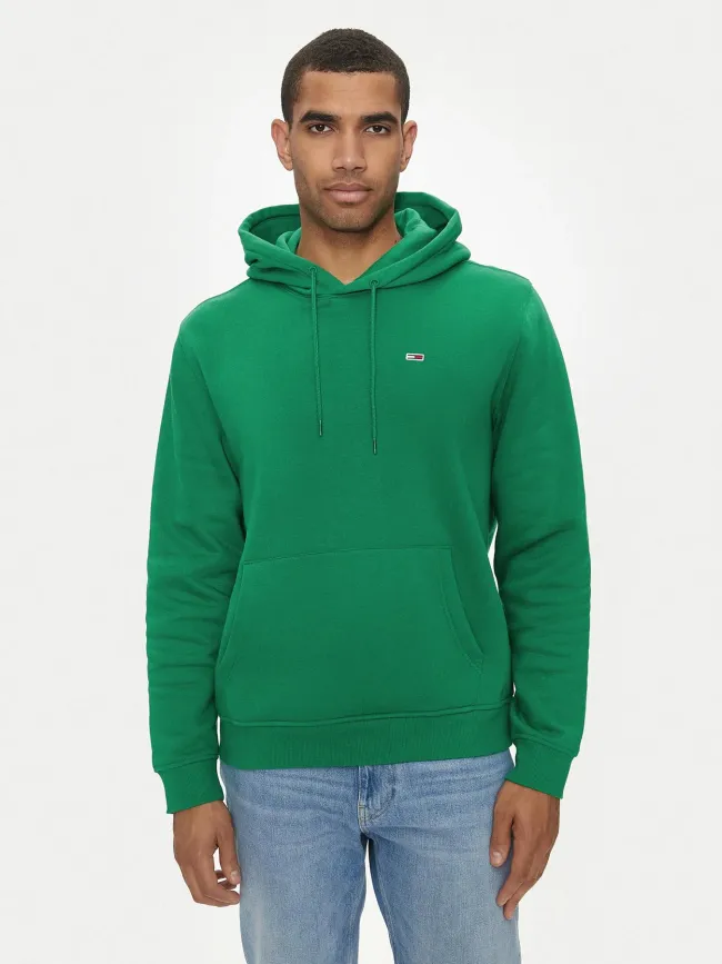 Sweat à capuche regular flag vert homme - Tommy Jeans | wimod