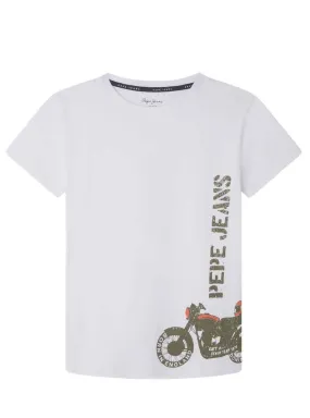 T-Shirt Pepe Jeans Robert Blanc pour Garçon