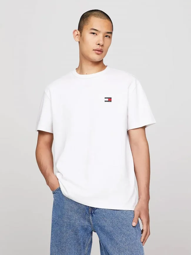 T-shirt regular uni badge blanc homme - Tommy Jeans | wimod