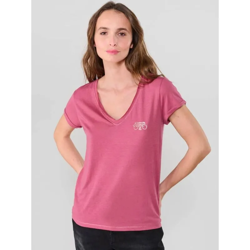 T-shirt slim essential rouge bordeaux femme - Tommy Jeans | wimod