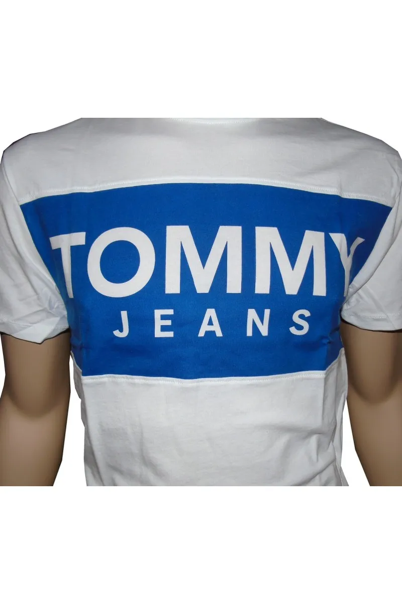 T shirt Tommy jeans homme bold logo tee DM0DM06348 Blanc